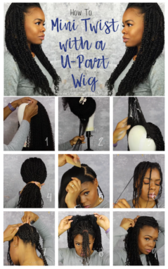 How to Mini Twist Using a U-Part Wig - the Maria Antoinette