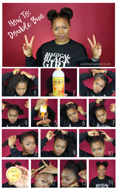 How To: Double Bun for Natural Hair - the Maria Antoinette