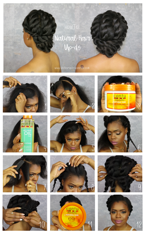 A Simple and Stunning Natural Hair Up-Do - the Maria Antoinette