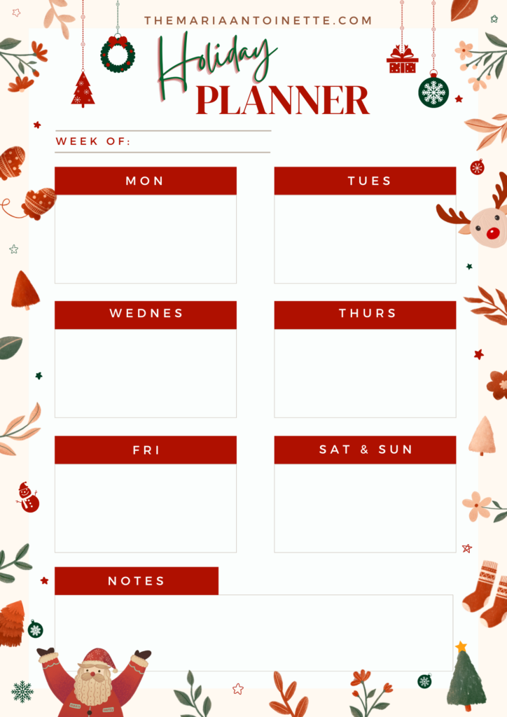 holiday planner