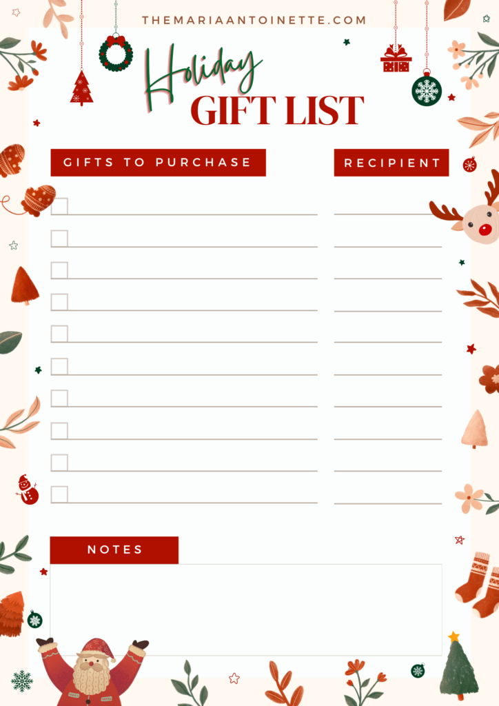 holiday planner