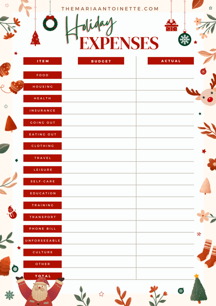 holiday planner